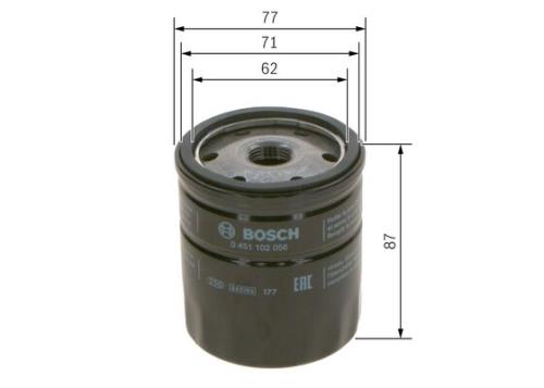 Bosch Car Screw In Oil Filter (Bedford Chevrolet Opel Vauxhall) P2056 451102056 - 0451102056PHANWHCO00MM.jpg