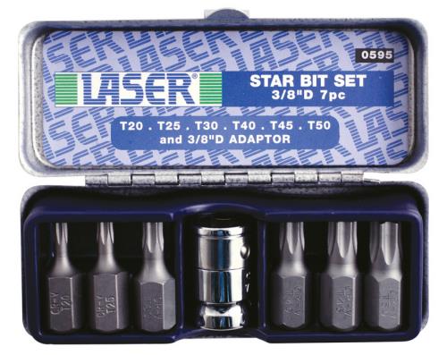 Laser Tools Star Bit Set 7 Peices T20 T25 T30 T40 T45 T50 0595LT - 0595Image1.jpg