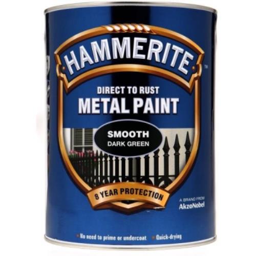 Hammerite METAL PAINT SMOOTH DARK GREEN 5 Litre 5084893 - 5084893DarkGreen.jpg