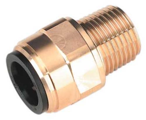 Sealey 15mm x 1/2 Inch BSPT Brass Straight Adaptor CAS15BSA-SEA - CAS15BSAImage1.jpg