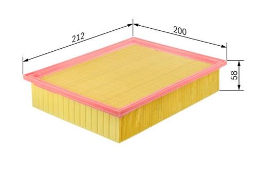 Bosch Rectangular Car Air Filter (Insert) Air Cleaner Element S0097 F026400097 - F026400097PHANWHCO00MM.jpg