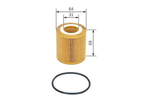 Bosch Car Oil Filter Element (Insert) Ford Mazda Volkswagen P7177 F026407177 - F026407177PHANWHCO00MM.jpg