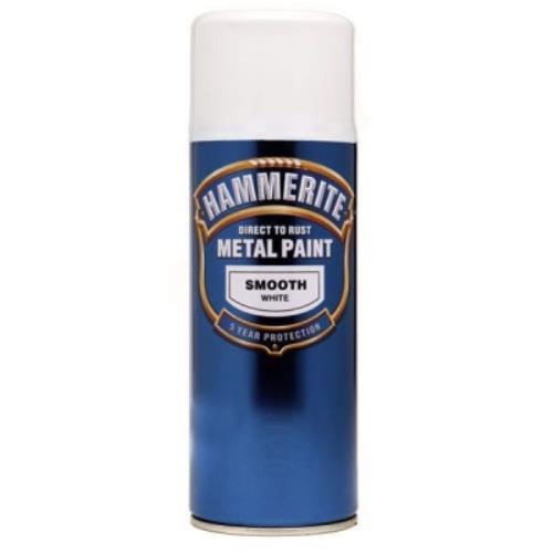 Hammerite SMOOTH WHITE Metal Paint 400ML AERO HAM5084782 - HAM5084782.jpg