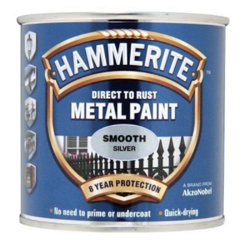 Hammerite SMOOTH SILVER Paint 250ML HAM5084894 - HAM5084894.jpg