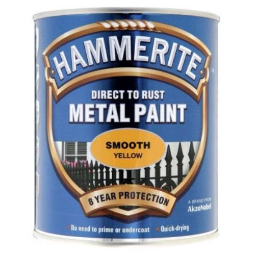 Hammerite SMOOTH YELLOW 750ML Metal Paint 5092874 - HAM5092874.jpg