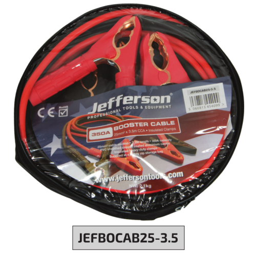 Jefferson 350 Amp 3.5 Metre Booster Cable (Jump Leads) JEFBOCAB25-3.5-JE - JEFBOCAB25-3Point5Image2.png