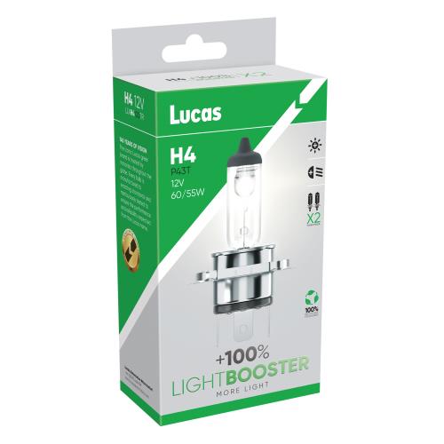 Lucas 2x LLX H4 +100% TR 12v 60/55w Light Booster Upgrade Bulbs LLXH4100TR - LLXH4100TR_Lucas_H4_Image_100_01.jpg