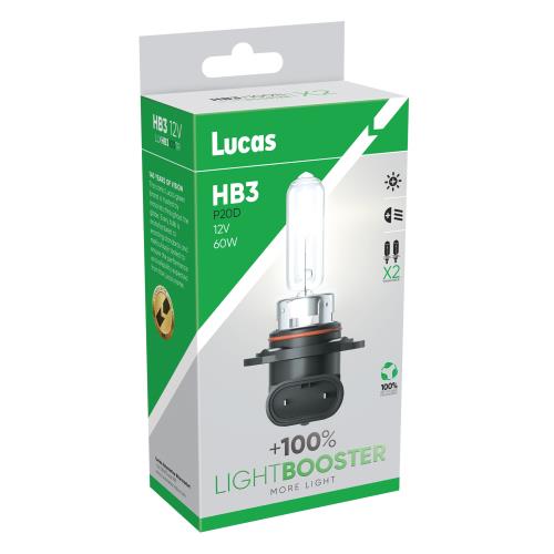 Lucas 2x LLX HB3 +100% TR 12v 60w Light Booster Upgrade Bulbs LLXHB3100TR - LLXHB3100TR_Lucas_HB3_Image_100_01.jpg