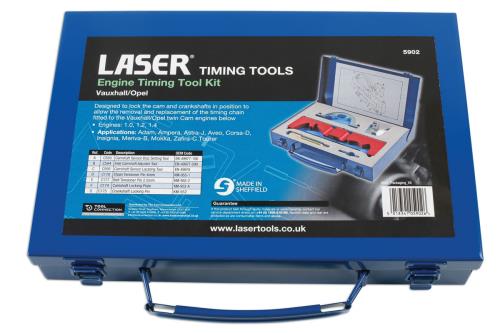 Laser Tools Engine Timing Tool Set - for Vauxhall/Opel 5902LT - LaserTools5902Image4Packaging.jpg
