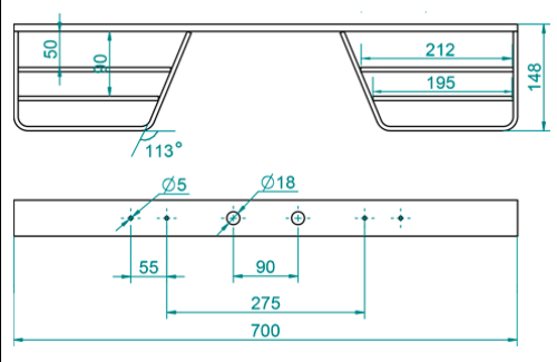 Maypole Black Heavy Duty Double Sided Towstep – 70cm MP346 - MP346Image2.png