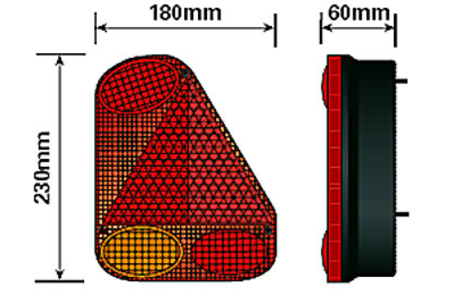 Maypole Radex 2900 Left Hand Vertical Rear Combination Lamp 5+4 Pin MP7709BL - MP7709BL-2.png