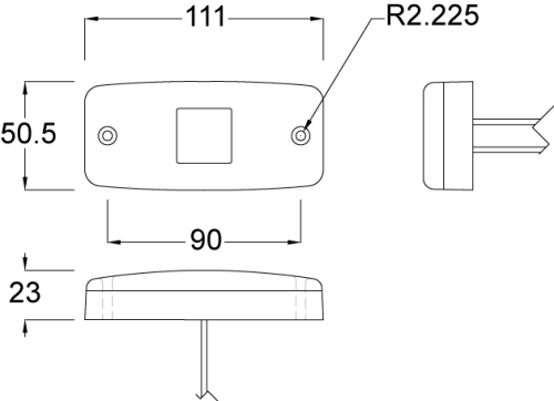 Maypole 10-30V Clear LED Front Marker Lamp with SuperSeal Plug MP8576BSP - MP8576BSP-2.png
