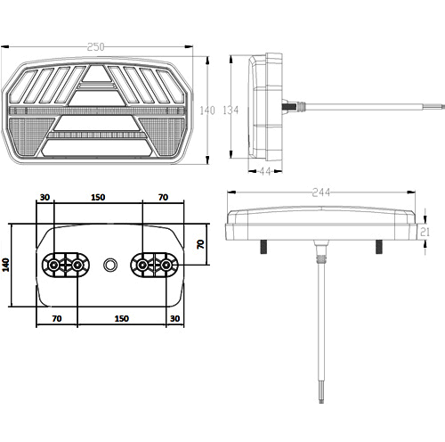 Maypole 10-30V Left Hand LED Glo Rear Combination Lamp MP8837BL - MP8837BLImage2.png