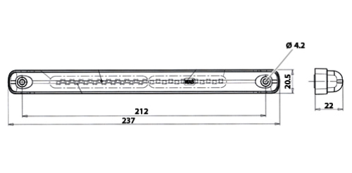 WAS 10/30V LED Slim Line Combination Lamp Reverse and Fog MP8841 - MP8841Image2.png