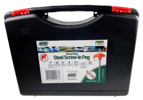 Maypole 20 x Bright Orange Heavy Duty Corkscrew Steel Pegs MP9550 - MP9550Image4.png