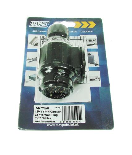 Maypole 12V 13 Pin Twin Cable Conversion Plug 8mm Caravan MP124 - Maypole124DP.jpg