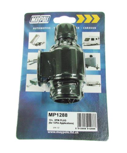 Maypole 12V 8 Pin Plastic Plug (13 Pin Type Plug) Single 9mm Hole MP1288 - Maypole1288DP.jpg