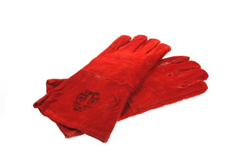 Maypole Pair Of Red Leather Welding Gauntlets Fire Resistant MP156 - Maypole156B.jpg