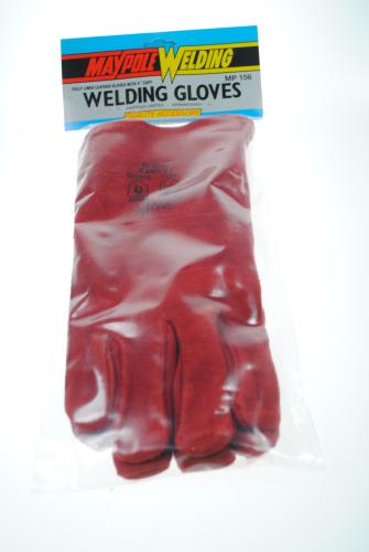 Maypole Pair Of Red Leather Welding Gauntlets Fire Resistant MP156 - Maypole156DP.jpg