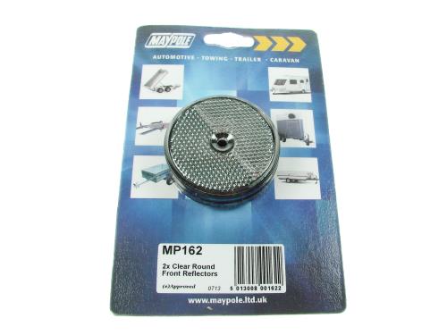Maypole 2x Radex Clear Round Reflector (Front) 60mm Diameter MP162 - Maypole162DP.jpg