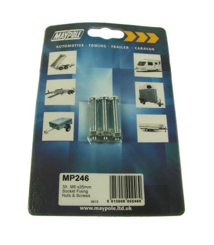 Maypole 3 x M5x35mm Socket Fixings (nuts and bolts) towbar wiring MP246 - Maypole246DP.jpg