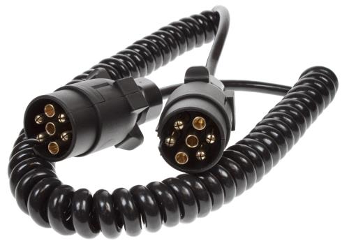 Maypole 2.5m 2 × 7 Pin Plugs & 7 Core Curly Connecting Lead MP5881 - Maypole5881.jpg