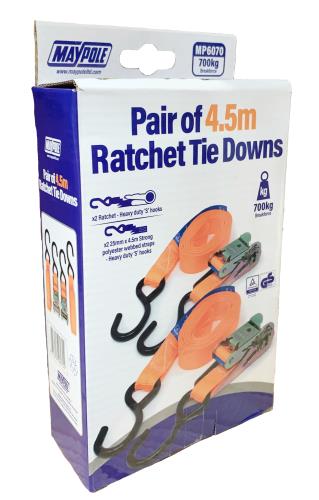 Maypole Pair of 700Kg Ratchet Strap and Hooks (S) tie down straps MP6070 - Maypole6070_dp.jpg