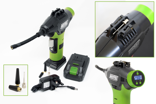Maypole Lithium Ion Handheld Digital Compressor (USB Power Bank) MP7955 - Maypole7955Montage.png
