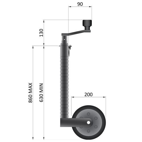 Maypole 48mm Ribbed Jockey Wheel upto 300Kg with rubber tyre MP9742 - MaypoleMP9742_drawing.jpg