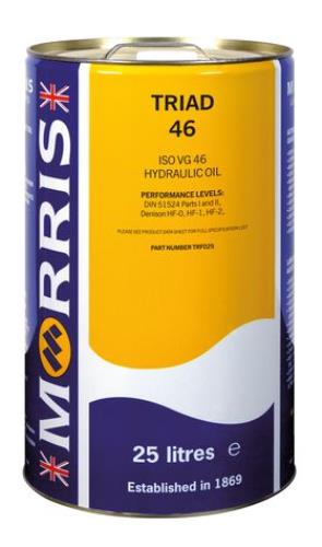 Morris Lubricants Triad 46 Hydraulic Oil 25 Litres ISO VG 46 TRF025-MOR - Morris_25L_tin_TRIAD_46.jpg