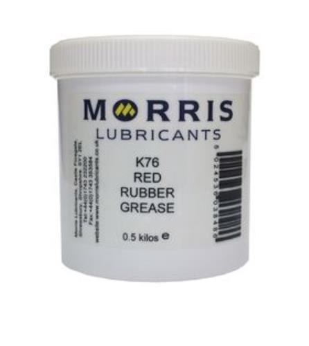 Morris Lubricants K76 Red Rubber Grease 500gm NLGI 2 NLGI 3 RUB500-MOR - Morris_K76_Rubber_Grease_-_500g.jpg