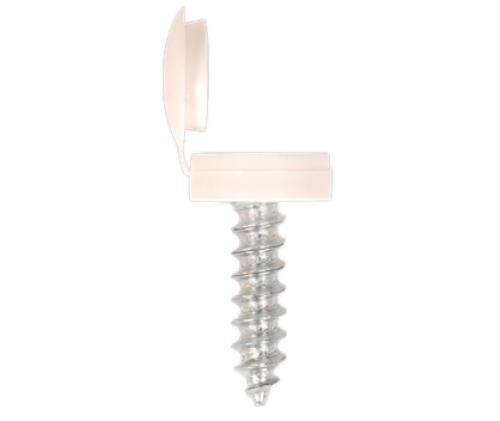 Sealey Number Plate Screw with Flip Cap 4.2 x 19mm White x50 NPW50 - NPW50Image1.jpg