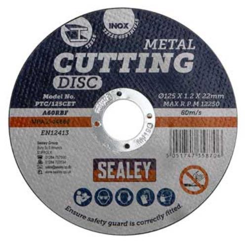 Sealey Ø125 x 1.2mm Cutting Disc 22mm Bore PTC/125CET-SEA - PTC125CETImage2.jpg