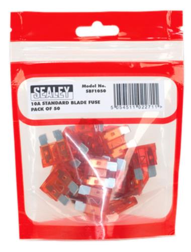 Sealey Automotive Standard Blade Fuse 10A Pack of 50 SBF1050 - SBF1050Image2.jpg