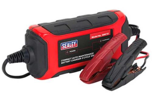 Sealey 12V 1.5A Compact Battery Charger Auto Maintenance 3-Cycle SMC12-SEA - SMC12Image1.jpg