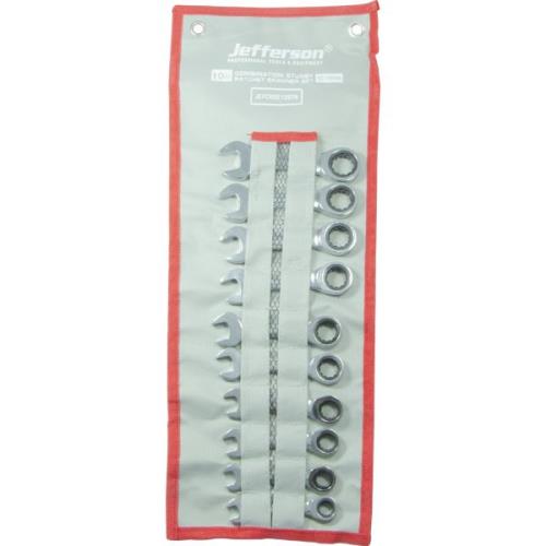 Jefferson 10 Piece Combination Stubby Ratchet Spanner Set JEFCRSS10STB-JEFF - jefcrss10stb_1.jpg
