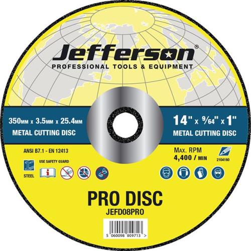 Jefferson 14 Inch Metal Cutting Abrasive Disc 25.4mm Bore JEFD08PRO-JEFF - jefd08pro.jpg