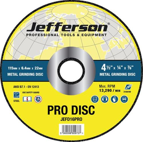 Jefferson 4.5 Inch Metal Grinding Abrasive Disc 22mm Bore JEFD16PRO-JEFF - jefd16pro_2.jpg