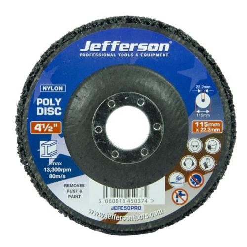 Jefferson 4 1/2 Inch Black Poly Disc 115mm x 22mm Grinding JEFD50PRO-JEFF - jefd50pro_1.jpg