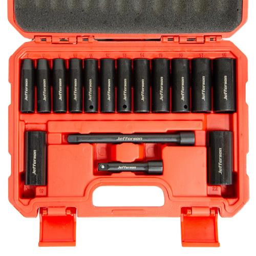 Jefferson 16 Piece 3/8 Inch Deep Impact Socket Set JEFISOC38-01-JEFF - jefisoc38-01.jpg