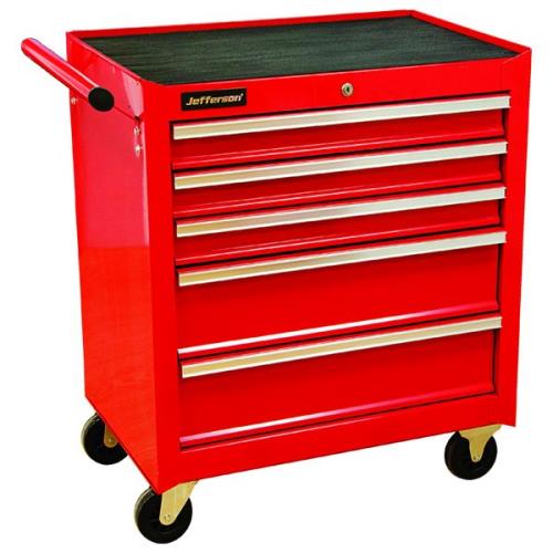 Jefferson 5 Drawer Bottom Chest Mobile Trolley Red Garage JEFTBX05A-JEFF - jeftbx05a__1_1.jpg
