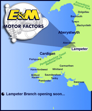 E and M Motor Factors Lampeter SA48 8JN